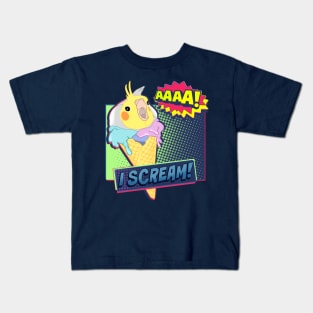 Ice Cream I scream Cockatiel Comic Kids T-Shirt